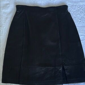 Valerie Stevens leather Black Pencil Skirt